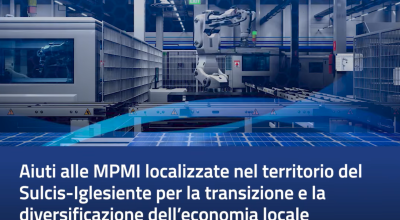 Prorogato l’avviso “Aiuti alle MPMI localizzate nel territorio del Sulcis-Iglesiente per la transizione e la diversificazione dell’economia locale”