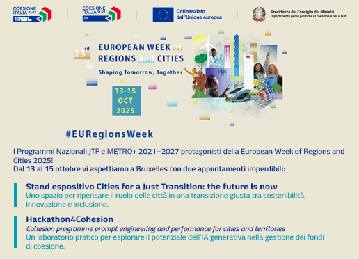 I Programmi JTF e METRO+ selezionati per la European Week of Regions and Cities 2025