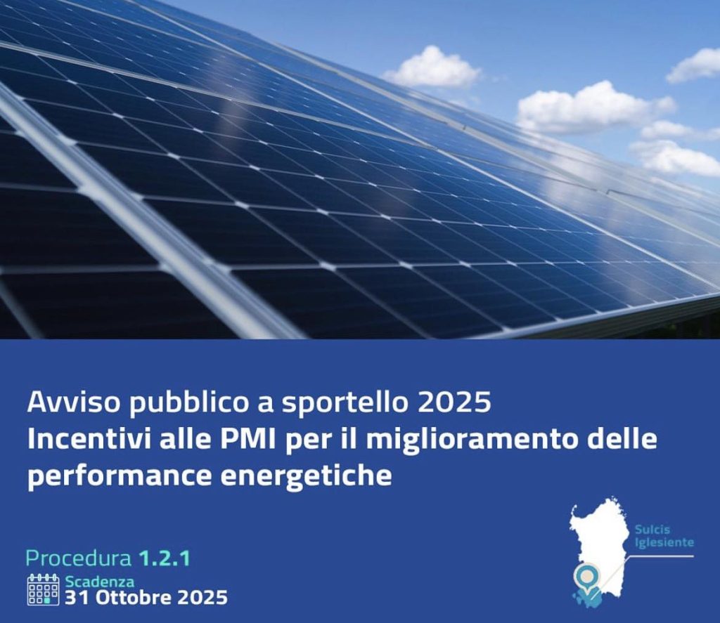 Sulcis Iglesiente. Incentivi alle PMI per il miglioramento delle performance energetiche